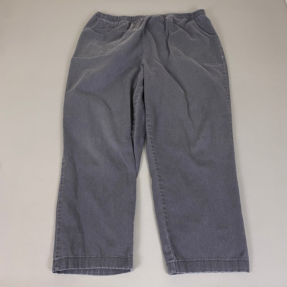 Croft & Barrow Pants Women's Plus Size 2X Avg Gray Elastic Waist Stretch Cotton